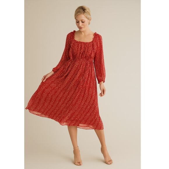 NEW Tanya Taylor Daria Silk Midi Dress 0 - Picture 1 of 7